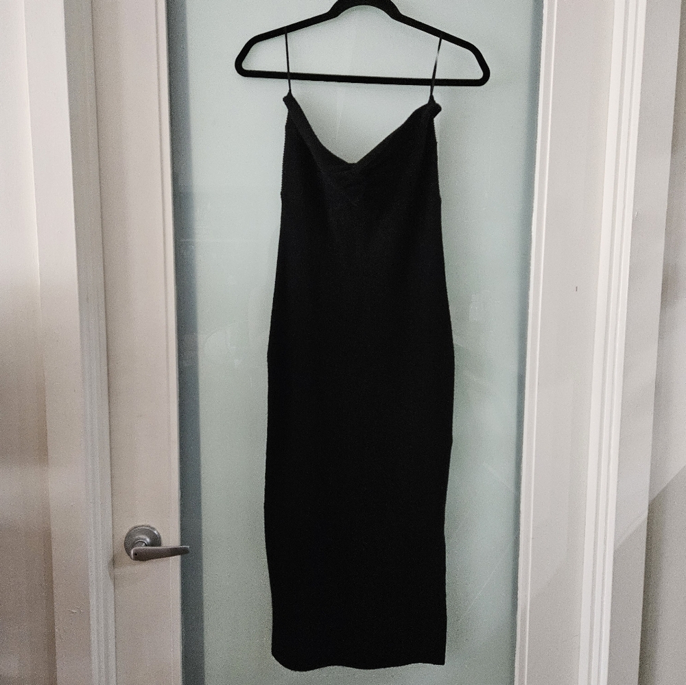 NWOT Bar III® strapless rib knit sweater dress bodycon Medium Black, can fit SM